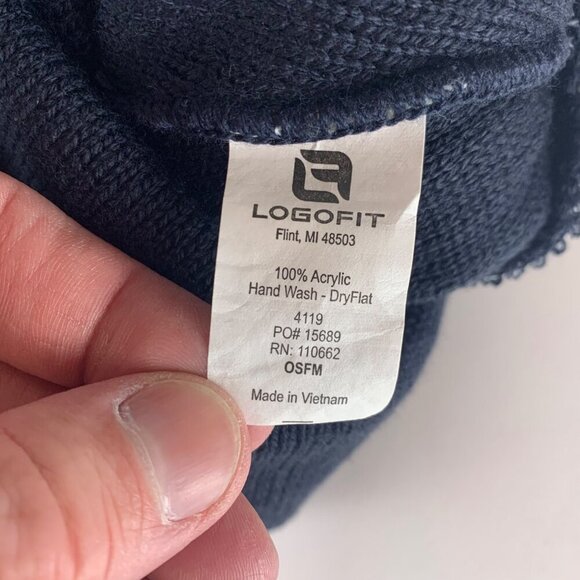 St Mays Gaels NCAA Navy Blue Gray Logofit Knit Pom Beanie Cap - Picture 3 of 3